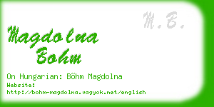 magdolna bohm business card