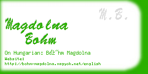 magdolna bohm business card